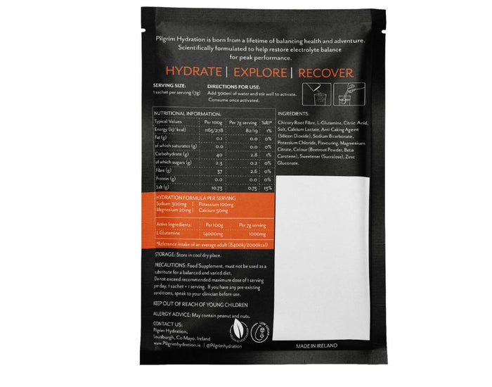 Pilgrim Hydration Recovery Electrolyte Sachets X 21 - Orange